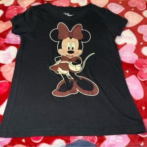 Disney Minnie Mouse Girls Size S 6 6X Small Black Shirt
